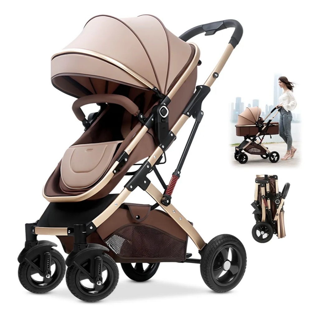 Carrinho Bebê Passeio Chique Conforto Reversivel Reversível 15kg C Uma Cesta e oferece proteção solar UV50