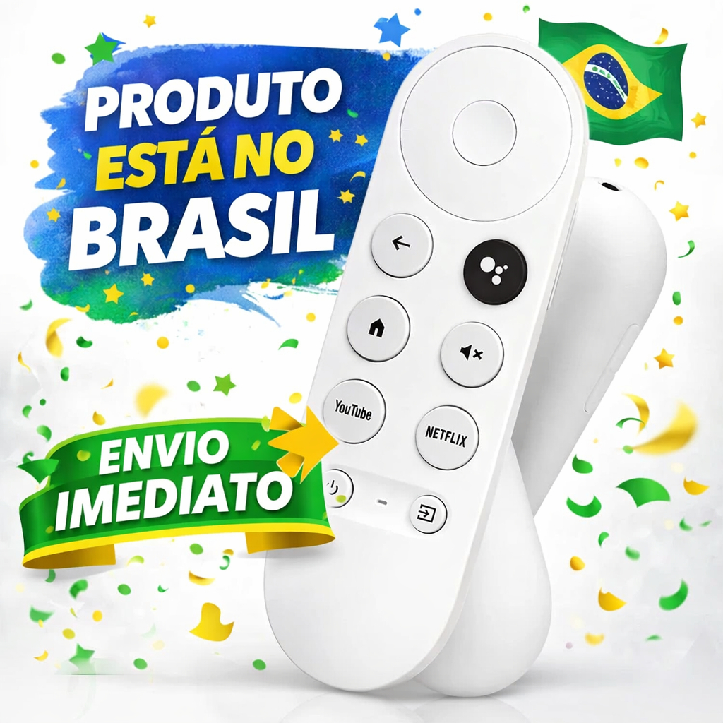 Controle Remoto Universal de Voz Compatível com Google Chromecast 4K BRANCO