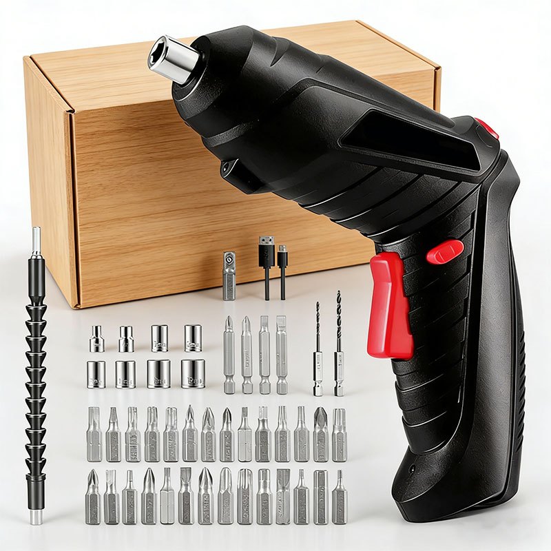 kit Parafusadeira furadeira 48/11 Pçs À Bateria Carregador Usb Dupla posição