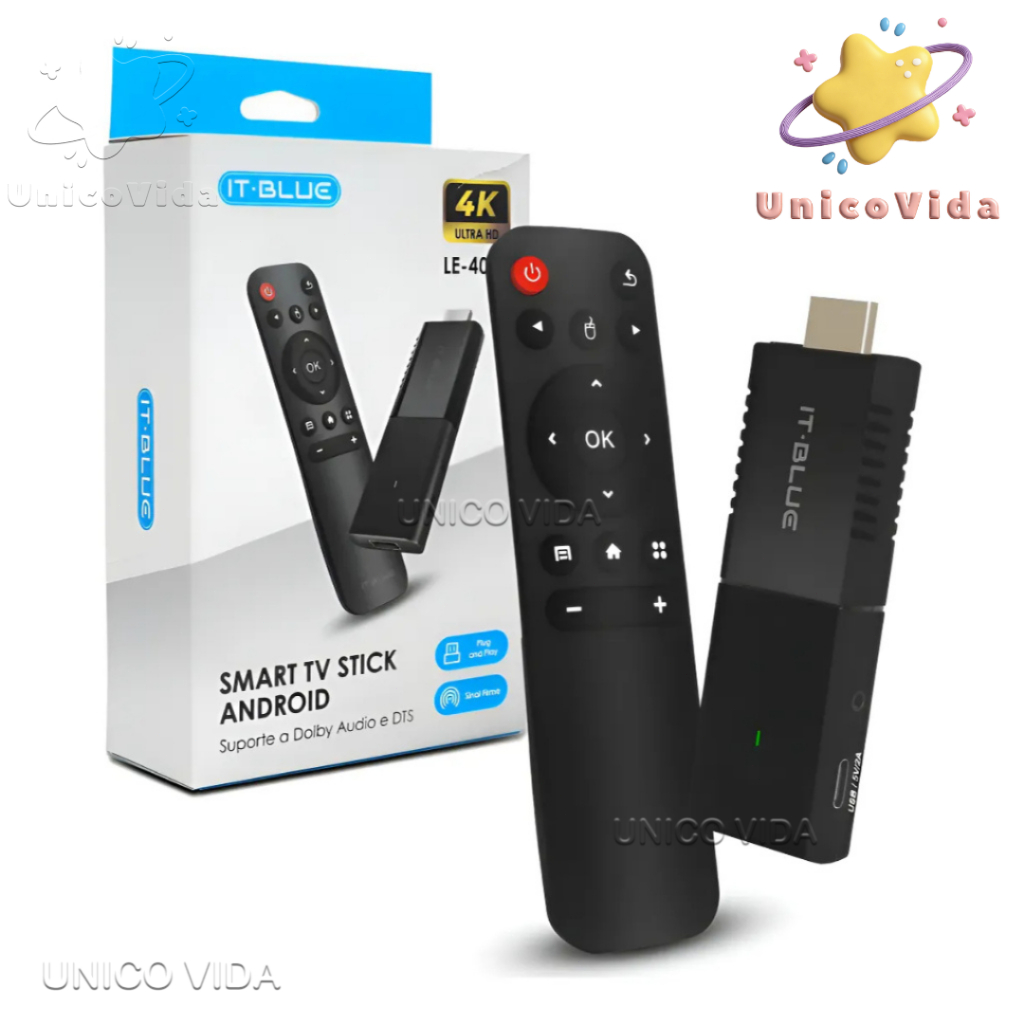 It-blue Le4000 Tv Stick 16gb 2gb Ram Streaming Android Preto Padrão