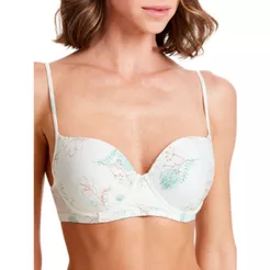 Sutiã com Bojo Floral Bloom Plié Sem Costura Com Aro Conforto Sustentação Toque Suave E Fresco