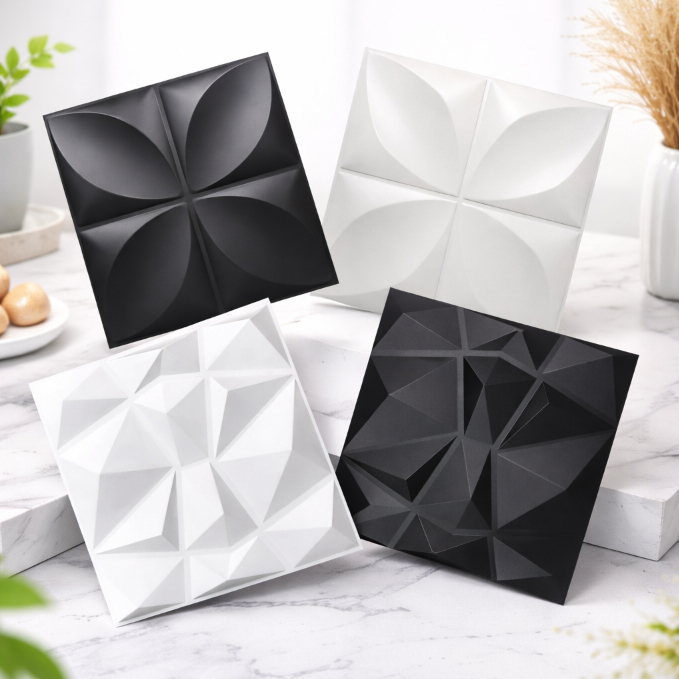 Placa PVC Para Parede 25x25cm Kit 50/100/200 Revestimento 3D