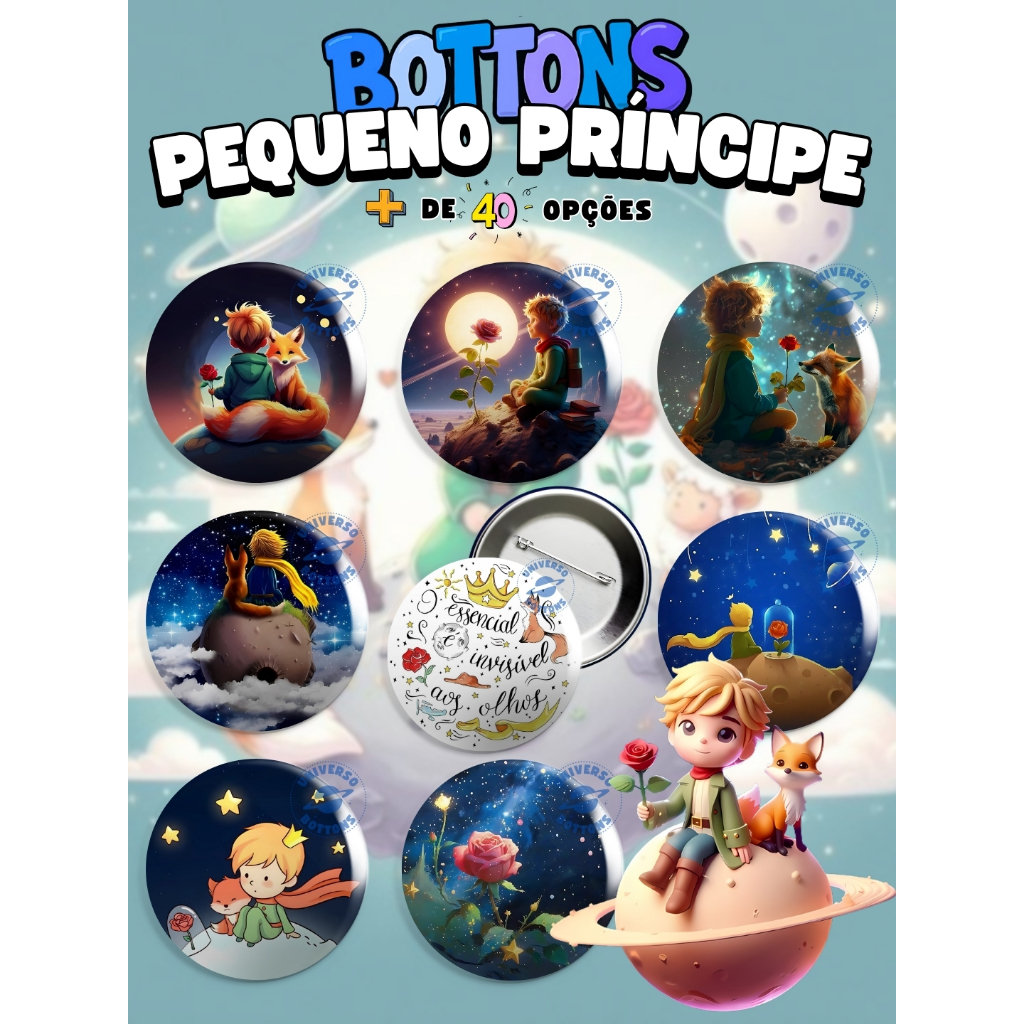 Bottons Pequeno Príncipe Broches de Alfinete Pins para Mochila Roupa e Acessórios
