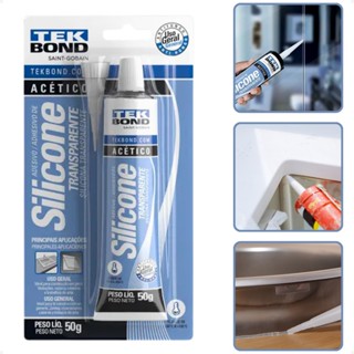 Silicone Acético Tekbond 50g - Resistente aos Raios UV, Antifungo, Uso Interno e Externo em Oferta na Shopee