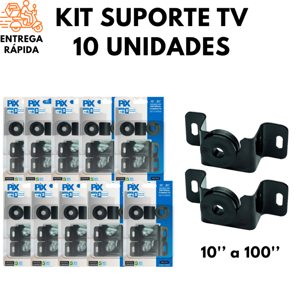 Kit 10 Suporte De Tv LED/LCD Universal Monitores Em Geral 10 Polegadas Até 100