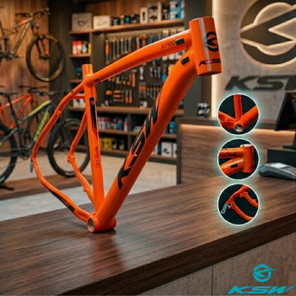Quadro Bicicleta Aro 29 KSW Alumínio Cabos Internos Com Gancheira - Laranja