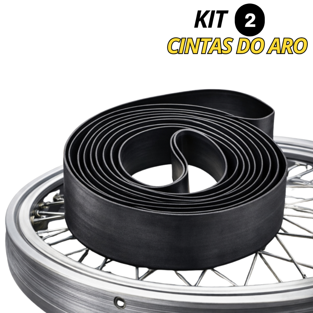 Kit 2 Cinta Aro 18 Moto Fita Protetora Câmara Universal Roda Raiada