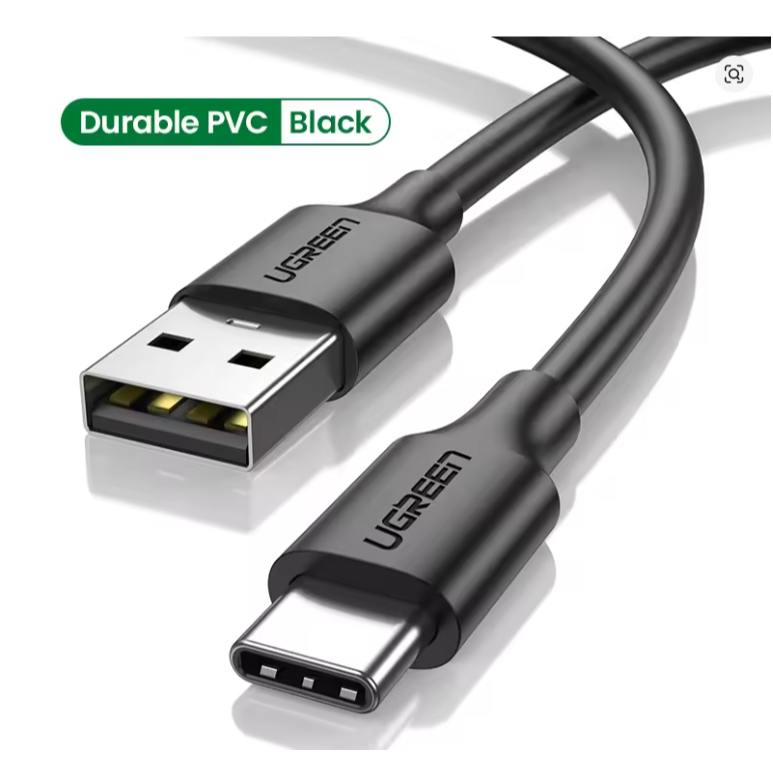 Cabo Ugreen USB - Micro-USB 3A Carregamento Rápido Nylon Trançado Samsung iPhone Android