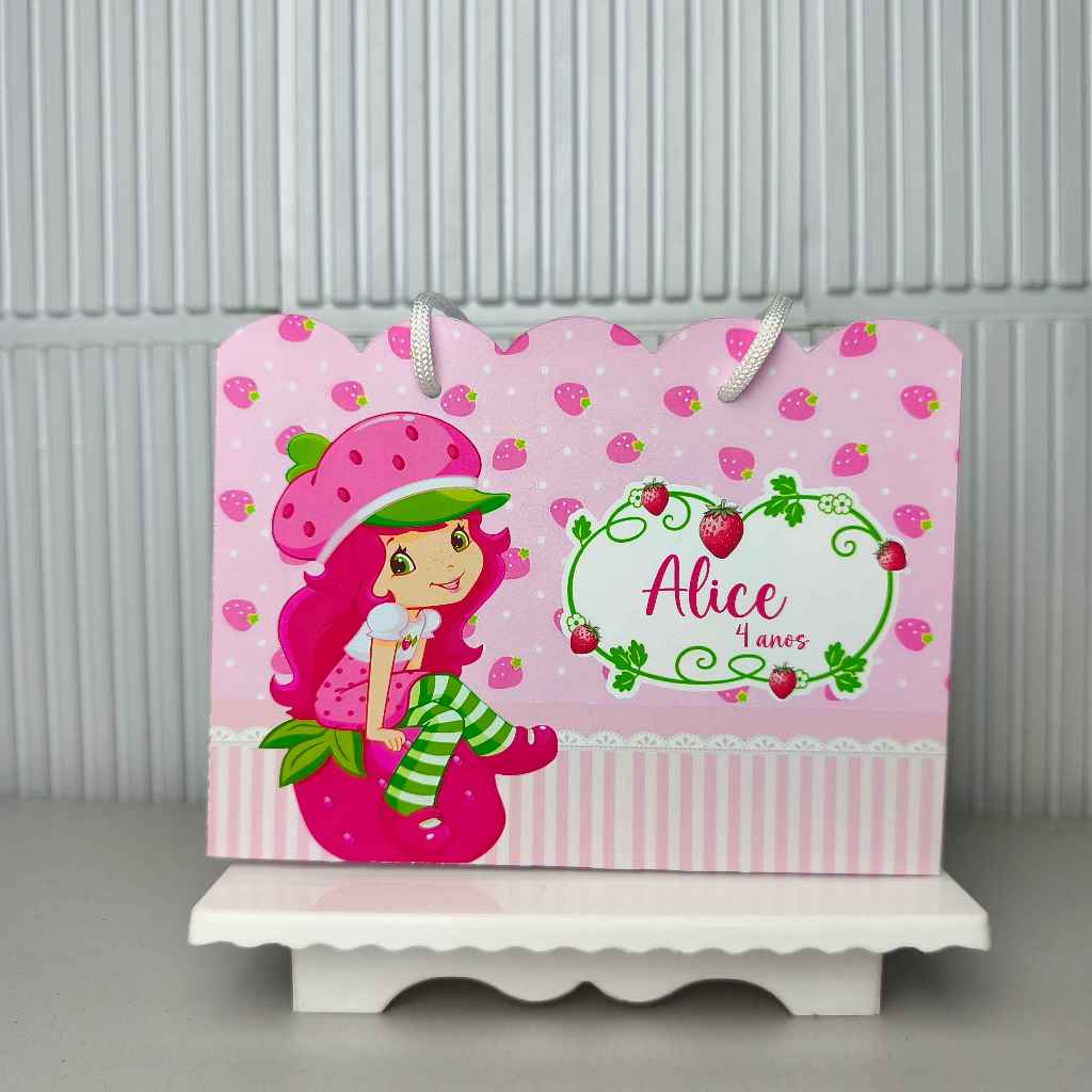 Sacolinha Personalizada PEGUE E MONTE Moranguinho Lembrancinha Festa infantil sacolinha surpresa