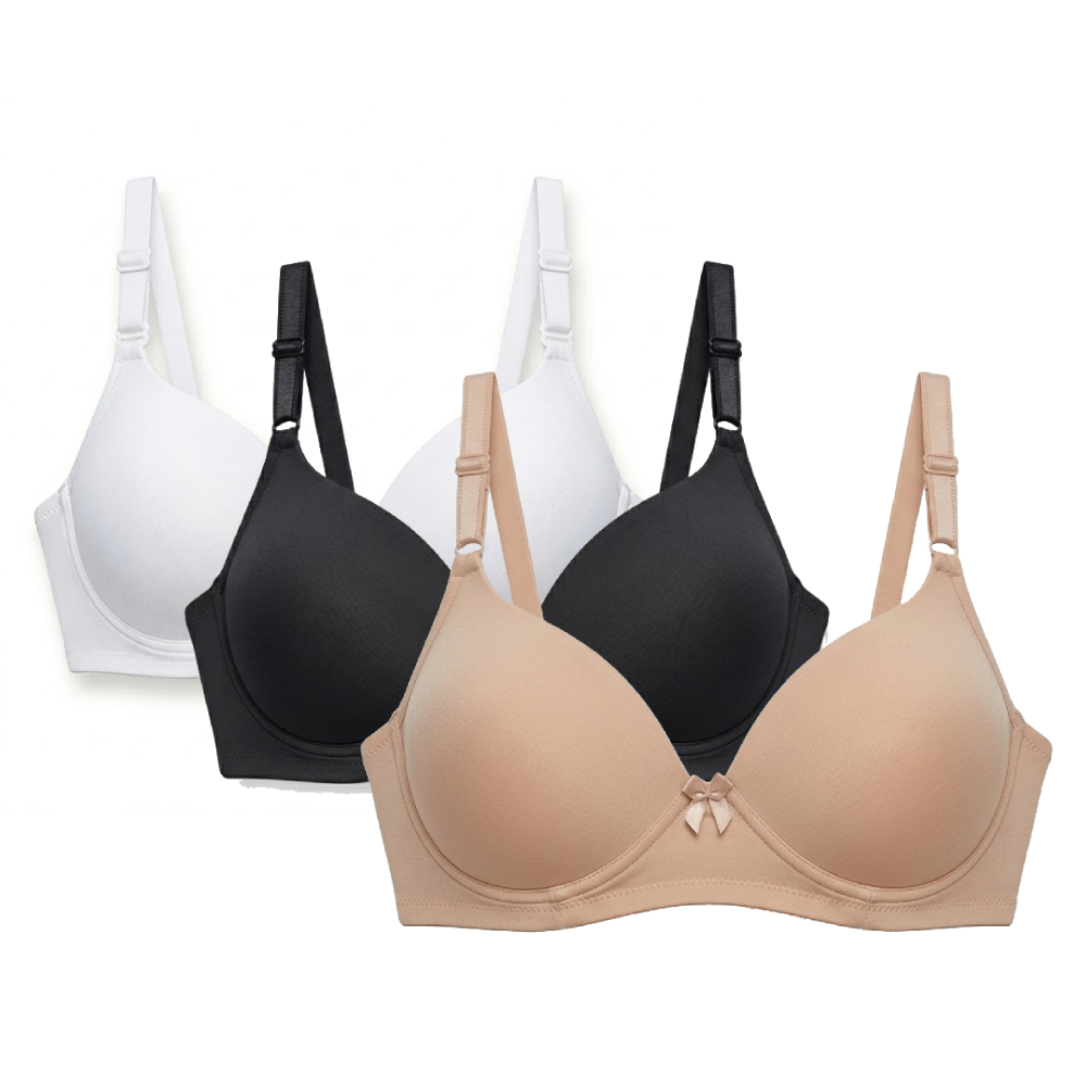 Kit 3 ou 2 Sutiãs Plus Size com Bojo e Aro Reforçado Alta Sustentação Alça Larga Regulável