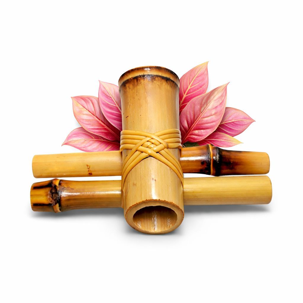Bica/Biqueira de Bambu Natural 11cm Resinada para Fonte de Água Decorativa e Bebedouro Pet