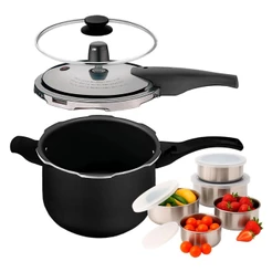 Panela de Pressão Tramontina Vancouver 2 em 1 e Conjunto Tigelas 5 Peças Inox