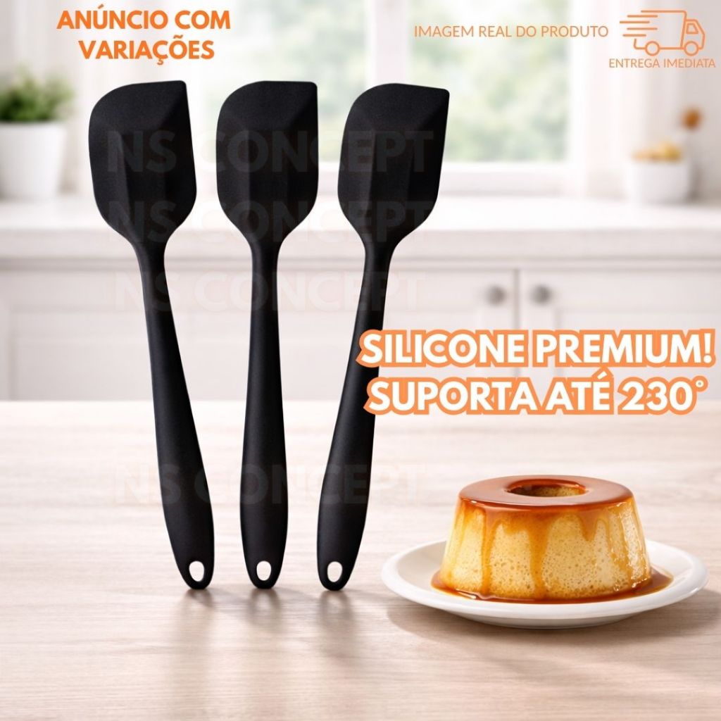 Espátula Pão Duro em Silicone Premium – Utensílio Resistente ao Calor 230°C, Não Risca Panelas Antiaderentes