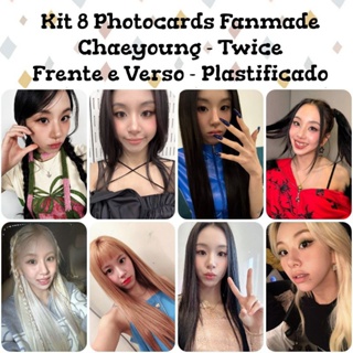 Kit 8 Photocards Fanmade Chaeyoung Twice Selca Kpop Frente e Verso Plastificado em Oferta na Shopee