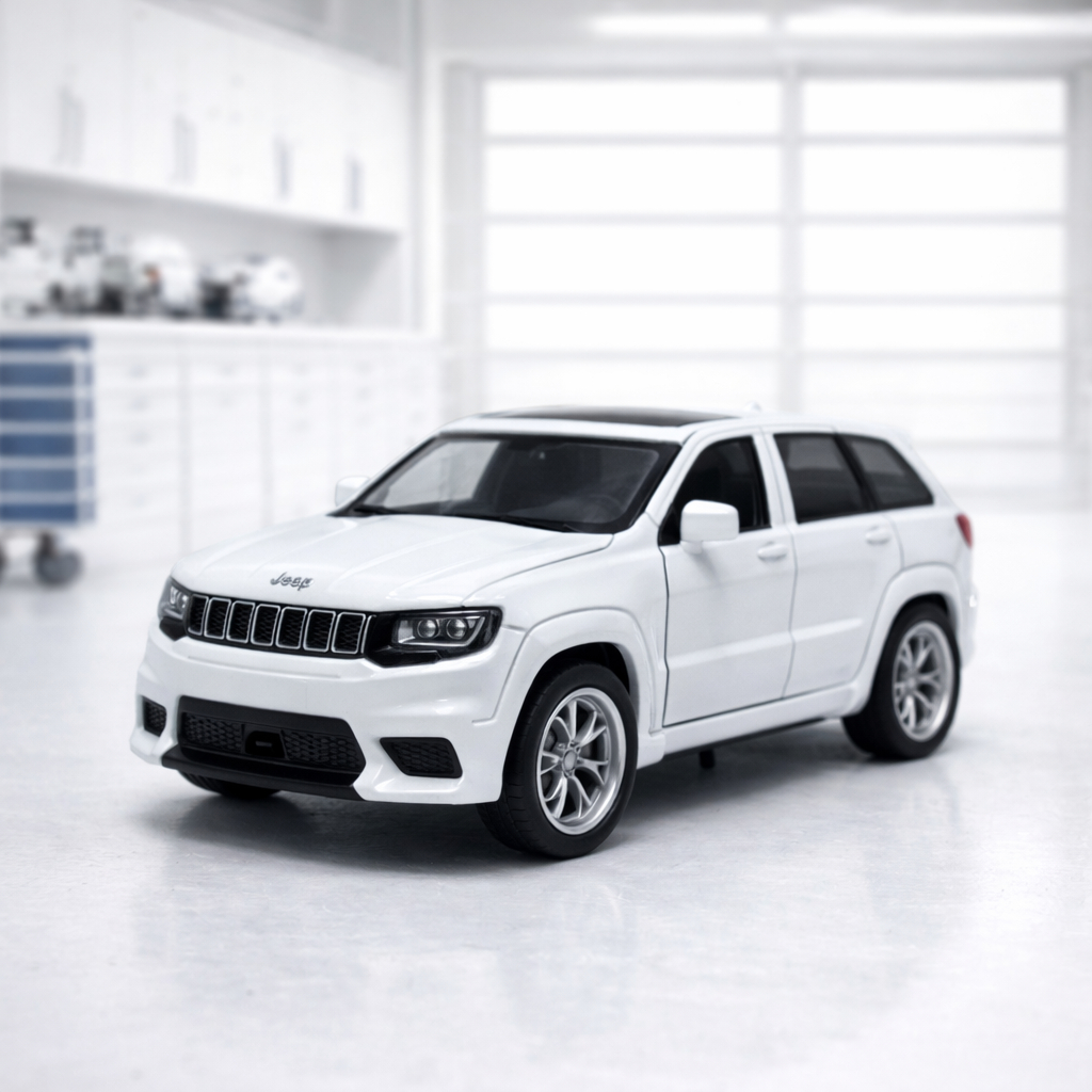 Miniatura Jeep Grand Cherokee SRT SUV Escala 1:32 Metal Abre Portas Ligeiro