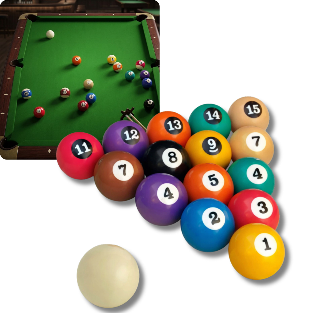Jogo Bolas De Sinucas Numeradas 54mm E Bola Branca 58mm Bola De Bilhar Snooker