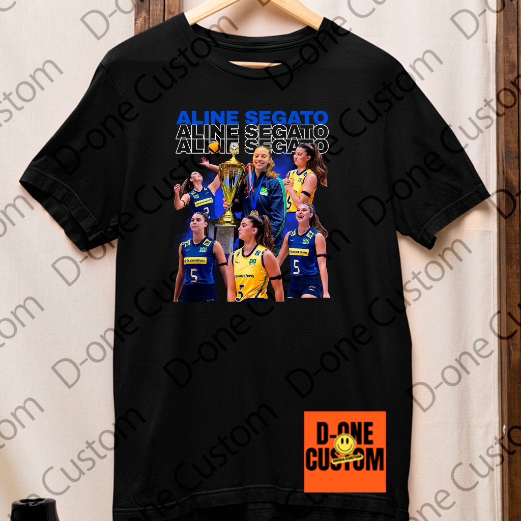 Camisa Camiseta Aline Segato Atleta Do Vôlei Brasileira Homenagem Estampado Frente Colorido Unissex