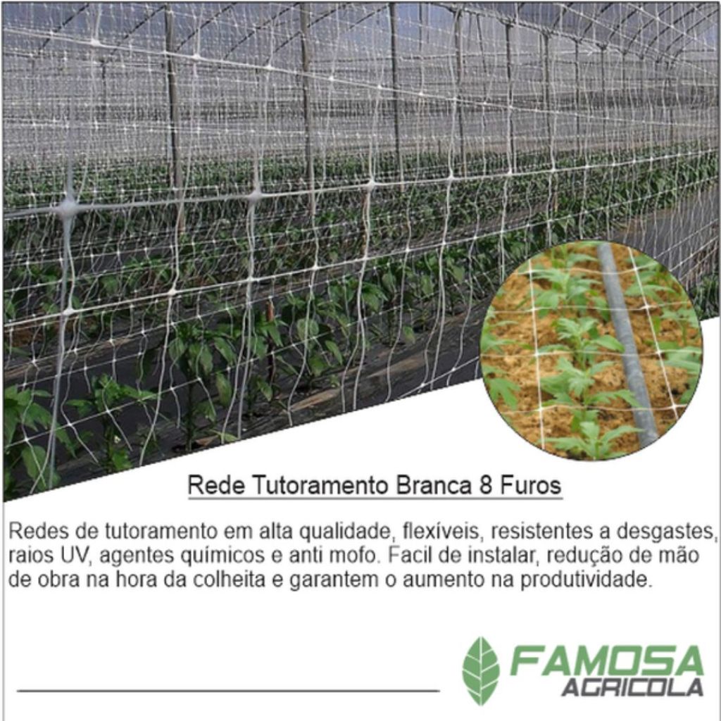 Rede de tutoramento branca 1,20 de altura - Para condução de plantas