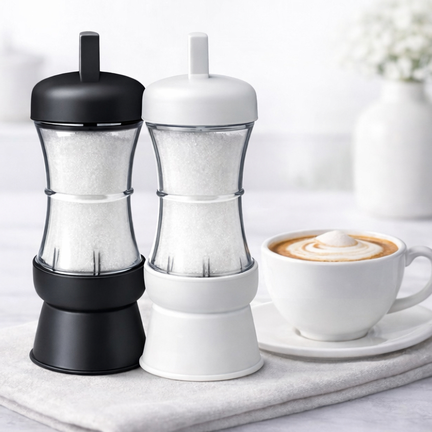 Açucareiro Automático Dosador de Açúcar com Botão Sem Sujeira Medida Exata Café em Oferta na Shopee