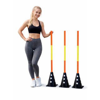 B-3 KIT 6 CONES FURADOS 23 CENTÍMETROS COM 3 BARREIRAS DESMONTÁVEIS TREINO FUNCIONAL AGILIDADE CROSSFIT em Oferta na Shopee