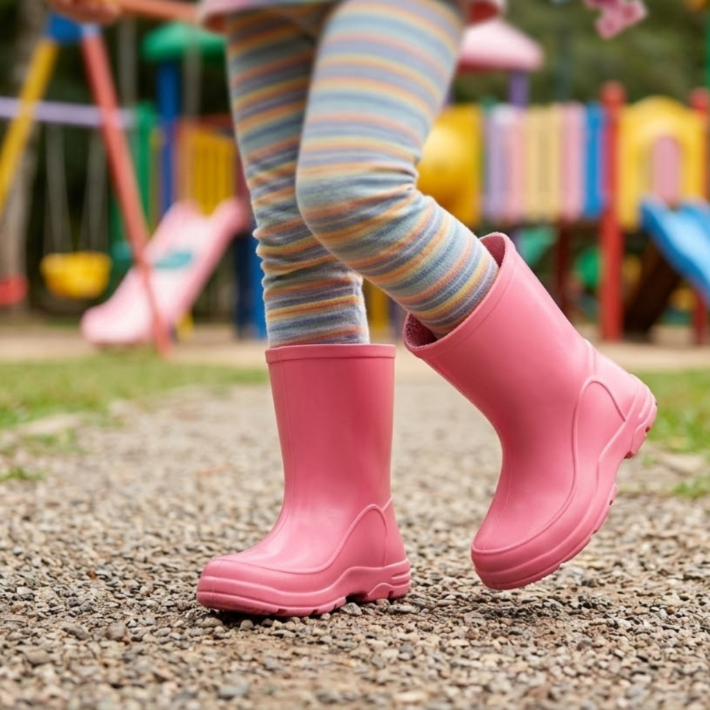 Galocha infantil Botinha PVC Menina Menino Unissex Impermeável Frio Chuva Lama
