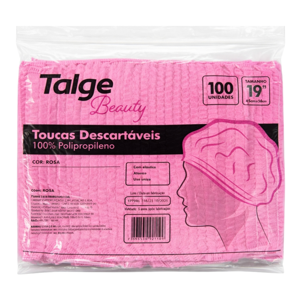 Touca TNT Descartável 100 Unidades Rosa Sanfonada com Elástico Talge em Oferta na Shopee