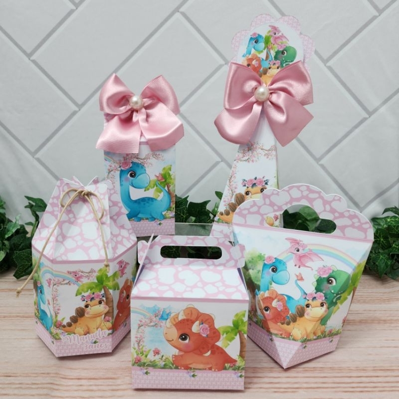 Dinossauro Baby Menina Personalizado l Kit Festa l Lembrançinha l Caixinhas Personalizadas l Festa Infantil l DinoBaby