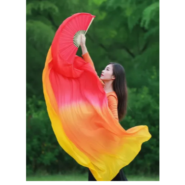 Leque Véu de Seda (Fan Veil) para Dança do Ventre – Elegância em Movimento
