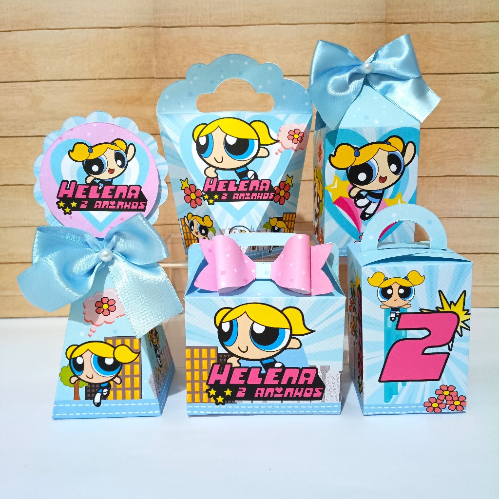 Kit Festa As Meninas Super Poderosas LINDINHA - Caixinhas personalizadas Lembrancinhas para Aniversário