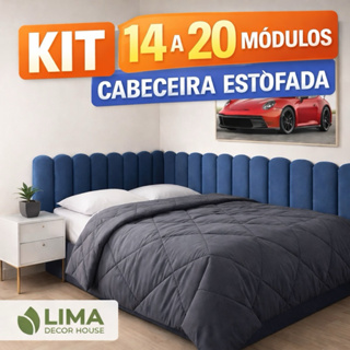 Cabeceira Estofada varias cores Cama Box Casal king formato L 45x20CM todos os tamanhos em Oferta na Shopee