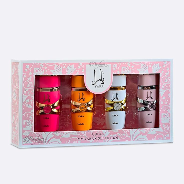 Lattafa Yara Collection – Eau de Parfum de 4 × 25 ml para mulheres (Yara + Yara Moi + Yara Tous + Yara Candy)