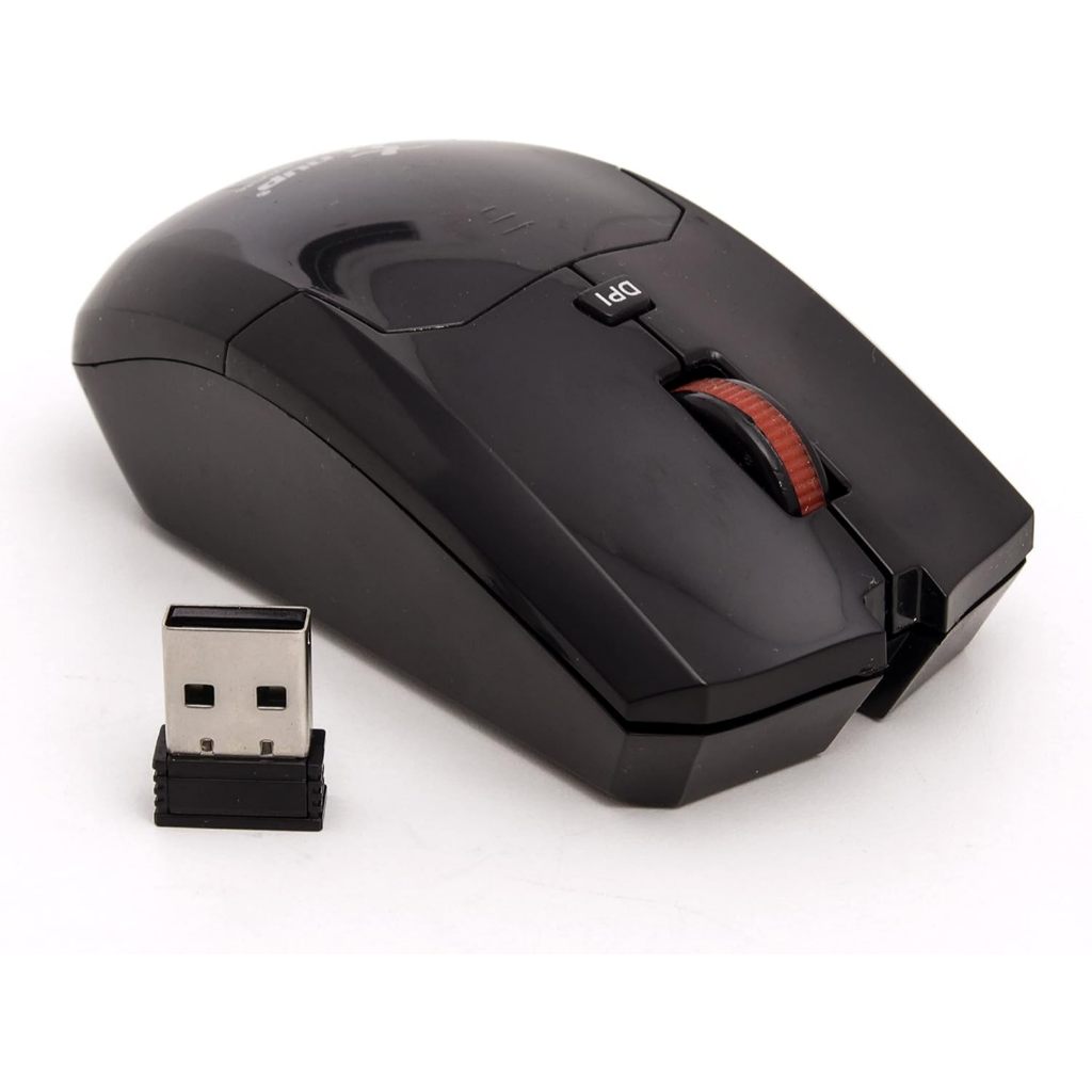 Mouse Óptico Sem Fio Preto Wireless 2.4GHz com Receptor USB 2.0 Compatível com Notebook e PC