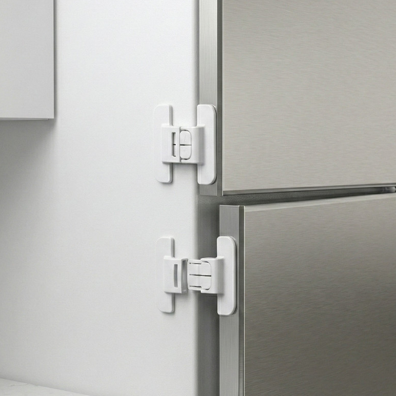 Kit 2 Travas de Geladeira Bebê Segurança Infantil Adesivo 3M