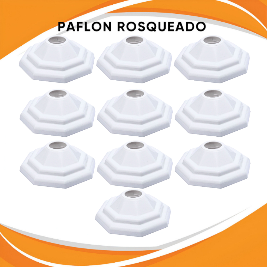 Kit 05/10 Luminária Plafonier Plafon Pirâmide Sobrepor Branco Lâmpada LED Teto Soquete E27 Bocal Porcelana Bivolt 100W
