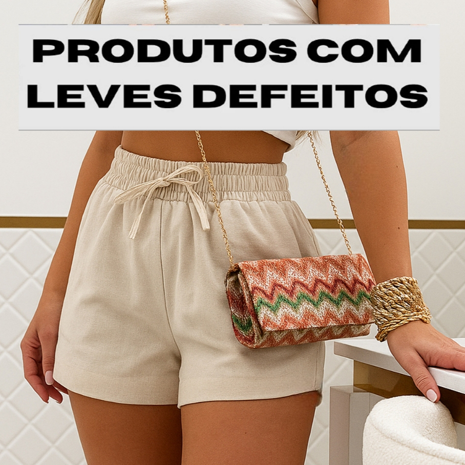 Short Linho Feminino COM LEVES DEFEITOS Cintura Alta e Bolsos Laterais Casual com Cós de Elástico Preço de Custo em Oferta na Shopee