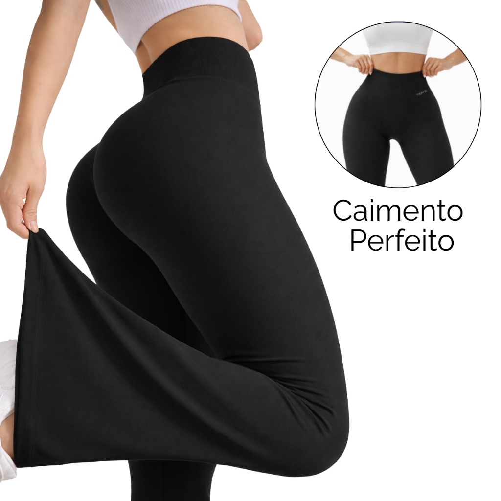 Calça Legging Flare Cintura Alta
