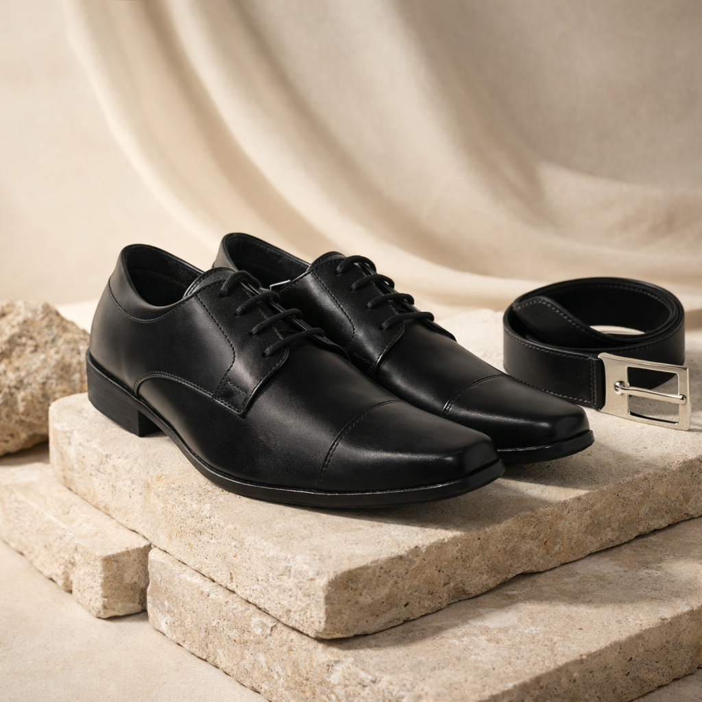 Sapato Social Masculino Militar Casual Couro + Cinto Estiloso - Direto de Fábrica