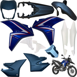 Kit Carenagem Xre 300 2013 / 2015 Asa Tanque Frontal Máscara Bico Paralama Rabeta Central Borracha
