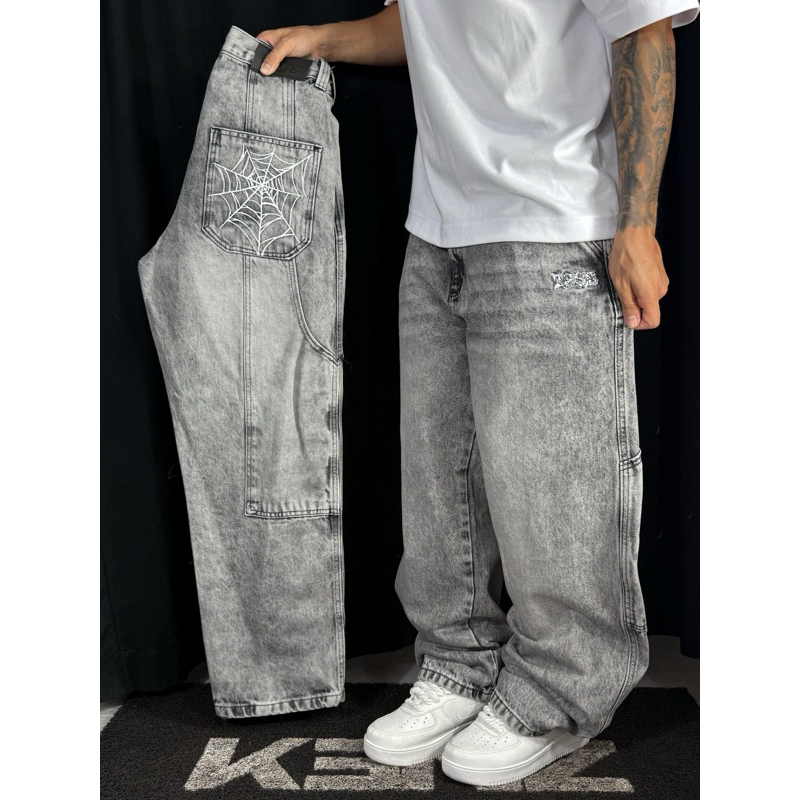 Calça Jeans TripSide Spider Baggy em Oferta na Shopee
