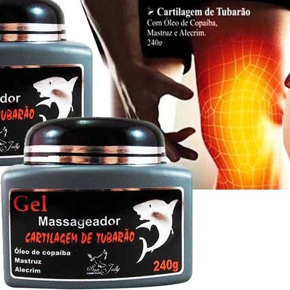 Gel Massageador Cartilagem de Tubarão San Jully 240g genuino – Uso Corporal com Sensação Refrescante