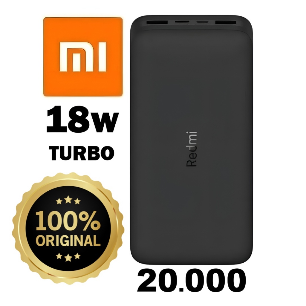 Carregador Portátil Power Bank Xiaomi ORIGINAL Redmi 20000mAh Original 18W - Turbo