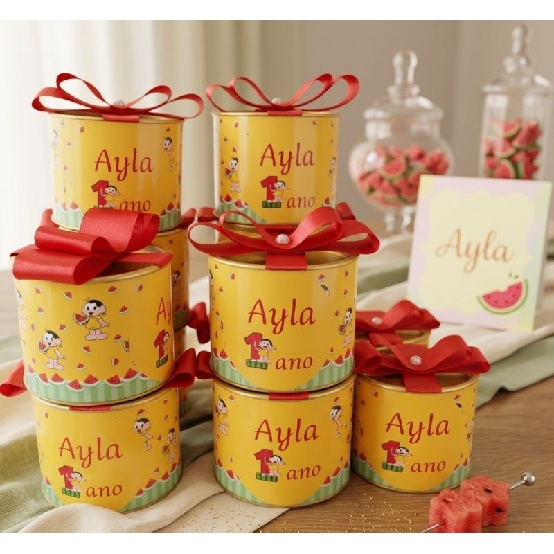 Tubolatas 5x6 Personalizadas Magali - Turma da Monica, lembrancinhas para aniversário Magali, aniversário infantil