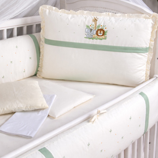 Kit Berço 10 Peças Menino Safari Verde com Mosquiteiro - Enxoval Completo Brubrelel Baby em Oferta na Shopee