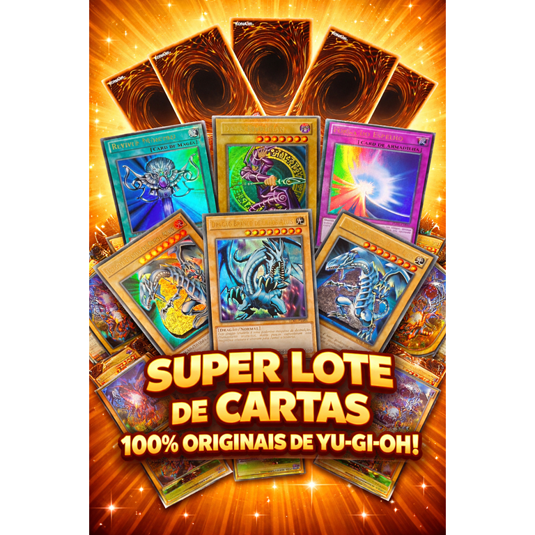 Yugioh Super Lote de 500 e 1000 Cartas YU-GI-OH TCG Originais e Raras