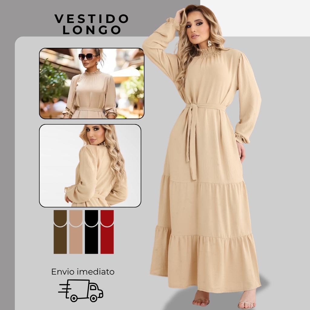 Vestido Feminino Manga Longa, Vestido Moda Evangélica,  VESTIDO Delicado, Vestido de Camponesa