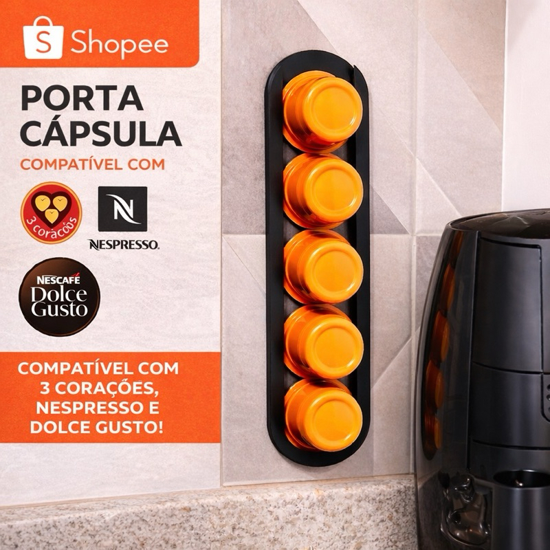 Porta Capsula Cafe Organizador Capsula Nespresso Suporte Capsulas 3 Corações Dolce Gusto Torre Cantinho Cafe