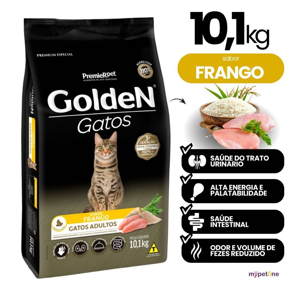 Ração Golden Fórmula Gatos Adultos Sabor Frango 10,1kg