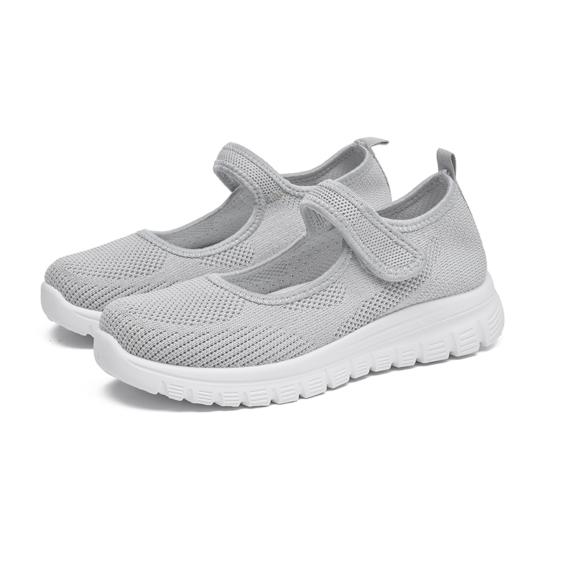 Tenis Slip on Feminino Mary Jane Confortavel Respirável Velcro Ajustavel Plataforma Meijile