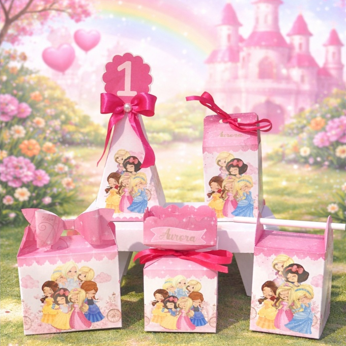 Kit Festa caixinhas personalizadas Princesas