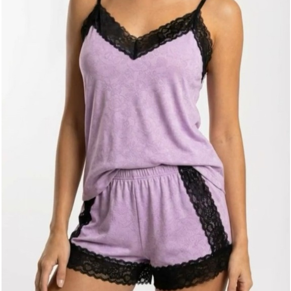 Baby Doll Feminino com Detalhes em Renda Floral | Pijama Short Doll de Domir